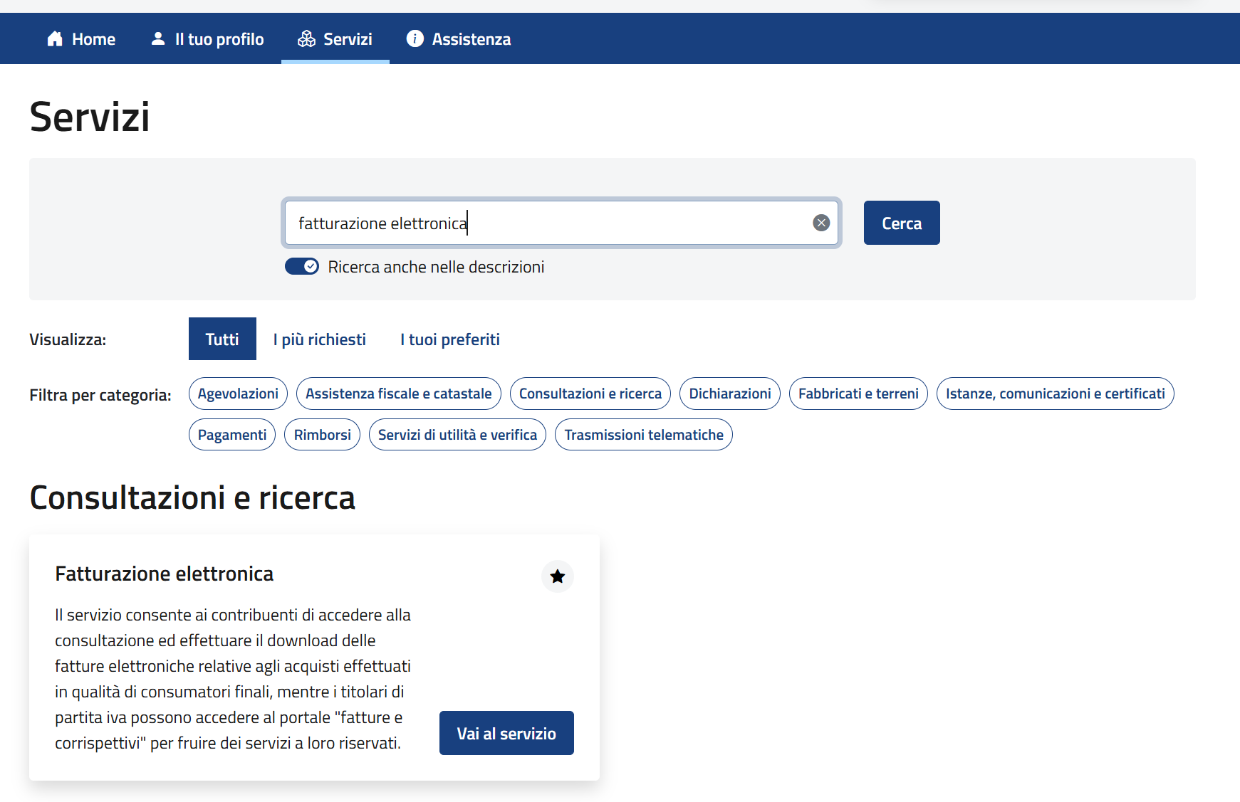 cerca Fatturazione elettronica